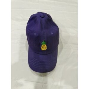 Pineapple Slideback Hat Purple One Size Embroidered Adjustable Dalix